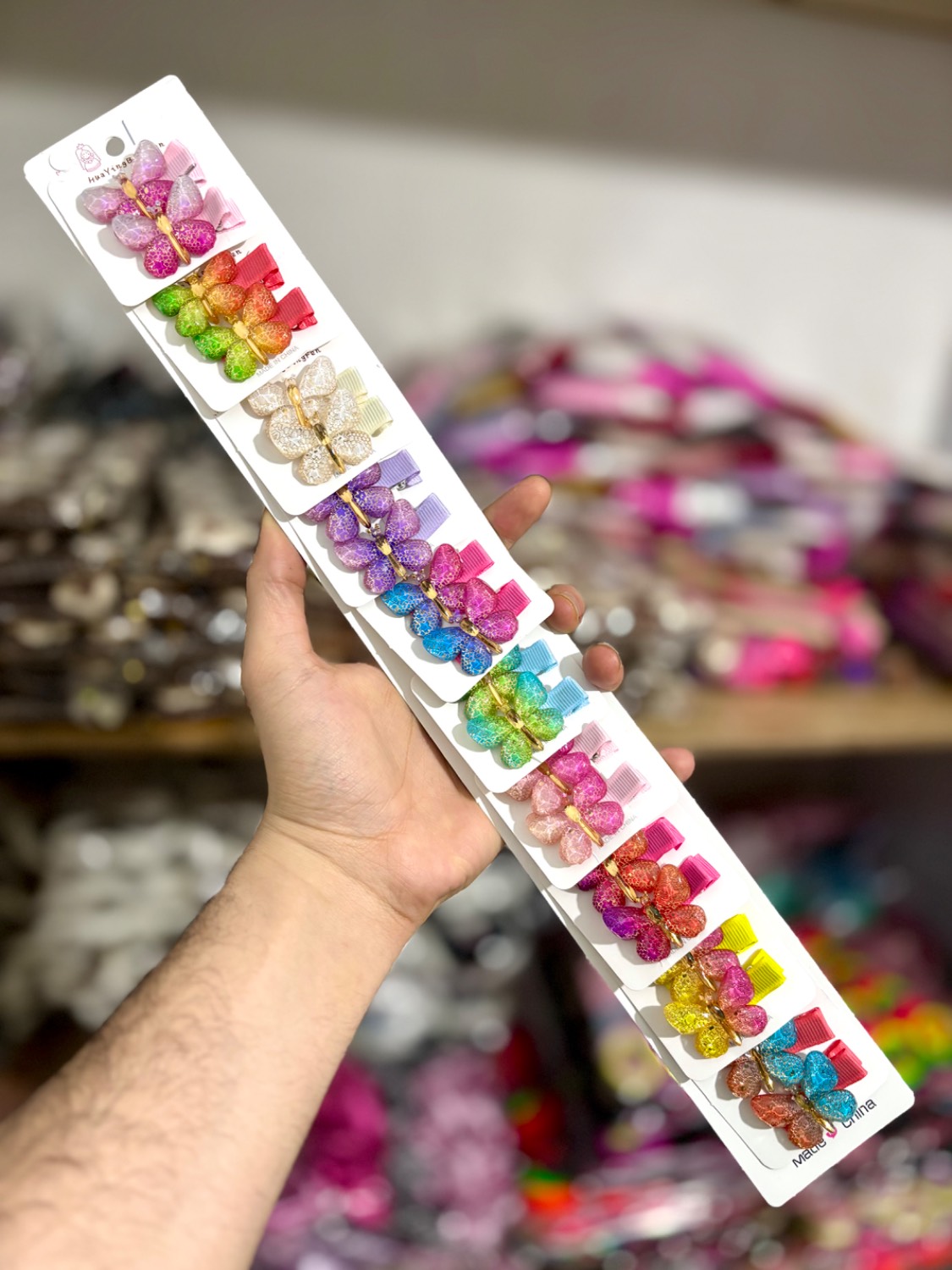 گیره انبری طرح پروانه کریستالی (جفتی)
